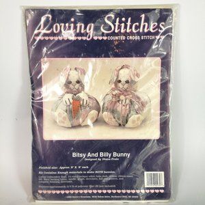 Cross stitch kit, Easter bunny plush, Sewing kit, Needlepoint Easter kit